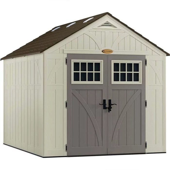 1-25-1-700x700-1-1 Suncast Tremont 8-ft x 10-ft Resin Outdoor Storage Shed with Skylights and Floor Included - Image 1