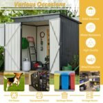 Compact 6×4 Metal Outdoor Storage Shed with Double Hinged Doors, Galvanized Steel Panels & Lockable Design - Image 8