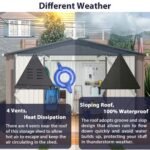 10 x 10 Metal Outdoor Storage Shed Lockable Steel Garden Shed with Ventilation - Image 8