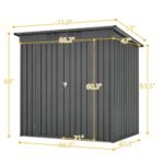 Compact 6×4 Metal Outdoor Storage Shed with Double Hinged Doors, Galvanized Steel Panels & Lockable Design - Image 2
