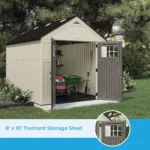 Suncast Tremont 8' x 10' Resin Outdoor Storage Shed with Skylights - Image 4