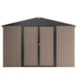 10 x 10 Metal Outdoor Storage Shed Lockable Steel Garden Shed with Ventilation - Image 3