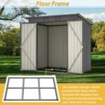 Compact 6×4 Metal Outdoor Storage Shed with Double Hinged Doors, Galvanized Steel Panels & Lockable Design - Image 5