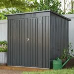 Compact 6×4 Metal Outdoor Storage Shed with Double Hinged Doors, Galvanized Steel Panels & Lockable Design - Image 4
