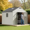 Patiowell_10x8ft_Resin_Storage_Shed-3_1 Patiowell 10x8 FT Kick-it Plastic Storage Shed with Skylight & Windows