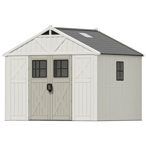 Patiowell_10x8ft_Resin_Storage_Shed Patiowell 10x8 FT Kick-it Plastic Storage Shed with Skylight & Windows
