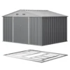 patiowell-10x8-metal-shed-coo-gray-floor-baseLarge Patiowell 10x8 Metal Shed with Floor, Gray
